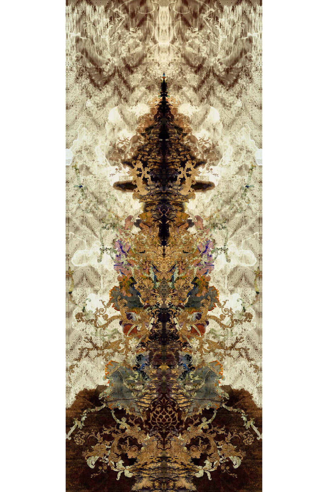 Paper Damask Superwide Wallpaper Panel - Sand