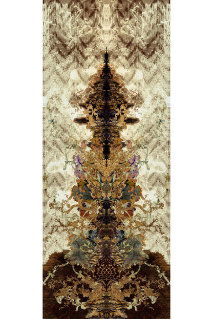 Paper Damask Superwide Wallpaper Panel - Sand