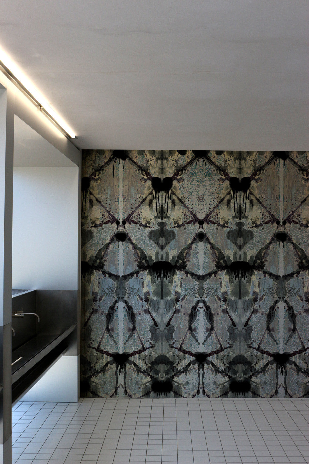 Rorschach Diamond Panel Room Wallpaper 2 - Blue