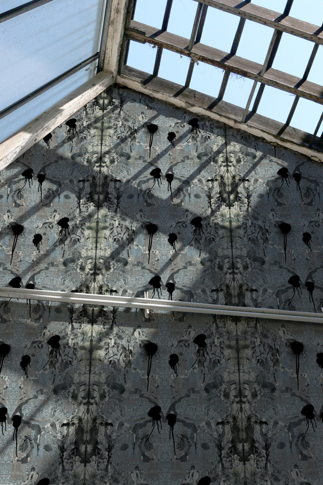 Rorschach Superwide Room Wallpaper - Blue