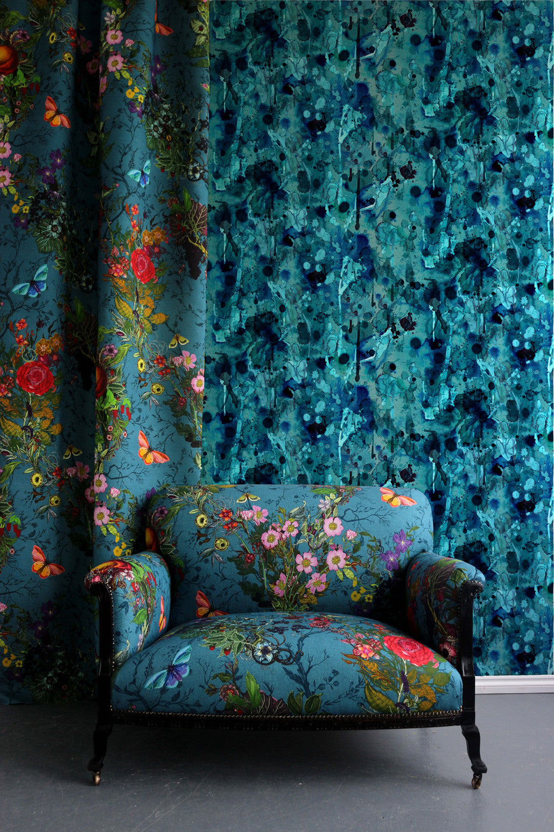 Storm Blotch Superwide Room Wallpaper 3 - Blue