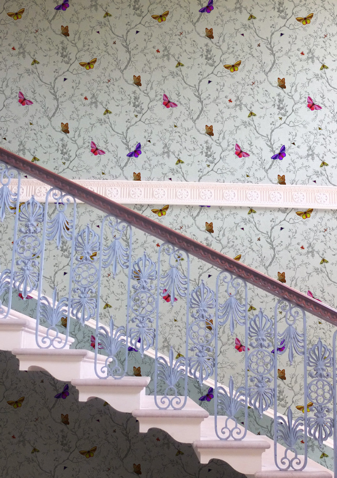 Butterflies Room Wallpaper - White