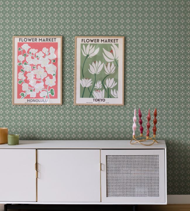 Lyckan Room Wallpaper - Green