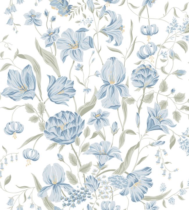Karins Bukett Wallpaper - Blue