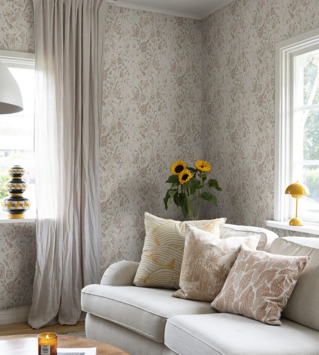 Karins Bukett Room Wallpaper - Pink