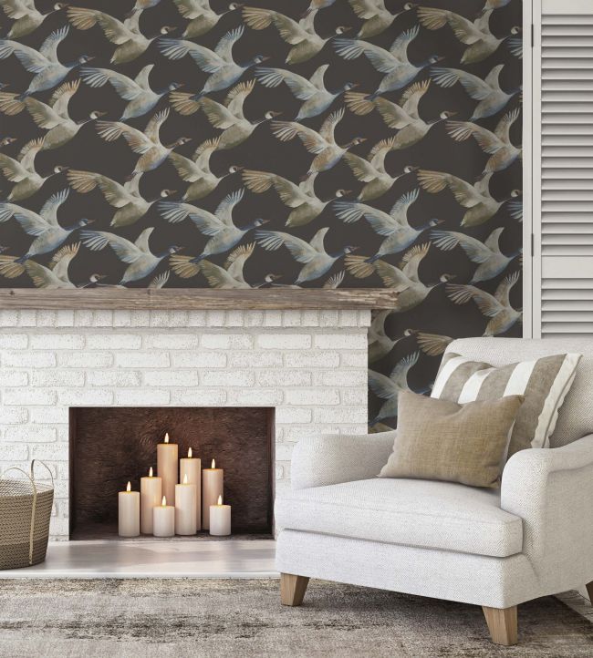 SKEIN1 - Skein Wallpaper - Charcoal - Arley House