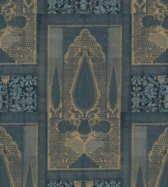 Geometric Regal Wallpaper - Blue