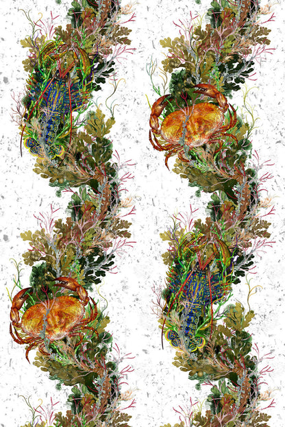 Crab And Lobster Cork Wallpaper - Green