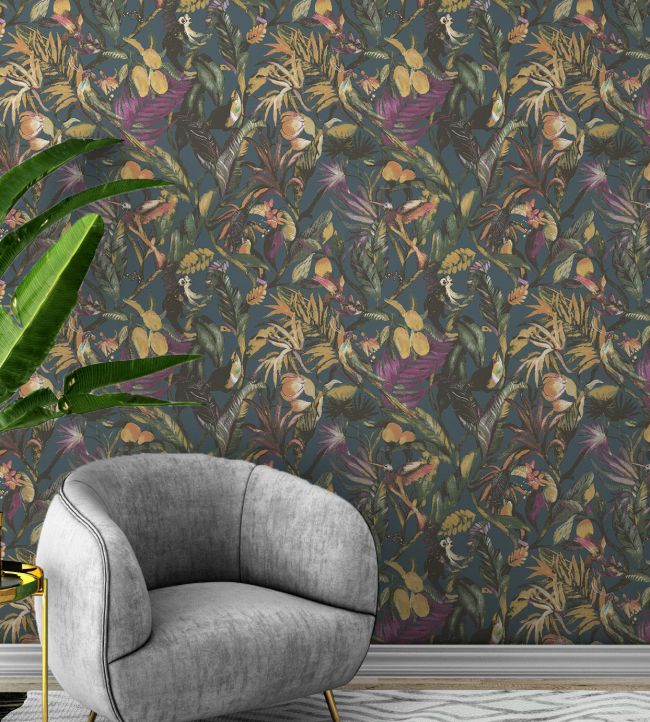 SUMATRA2 - Sumatra Wallpaper - Peacock Blue - Arley House