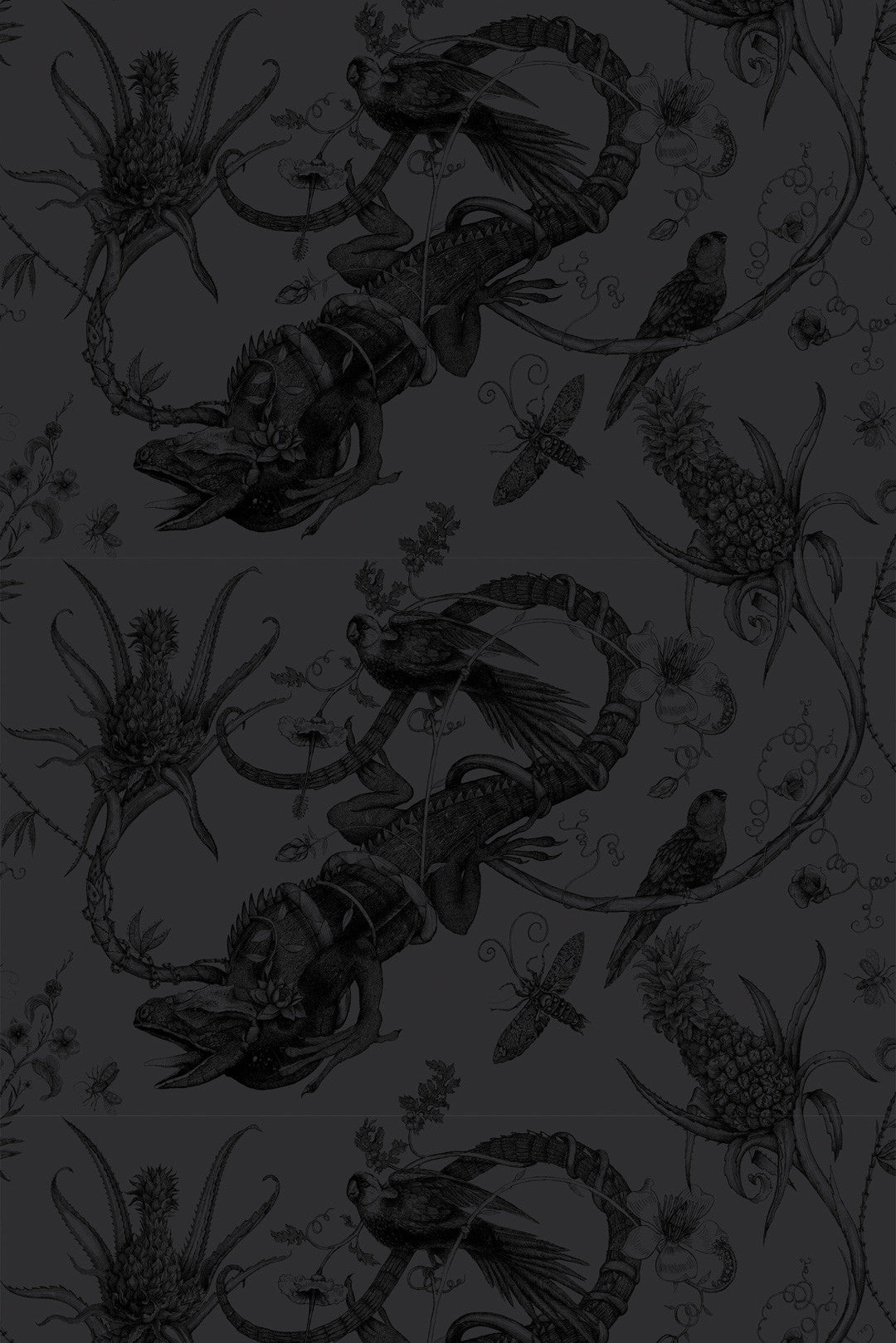 Superwide Iguana Wallpaper - Gray