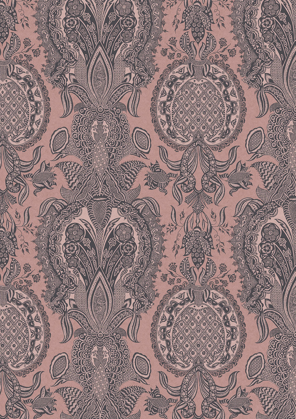 Saskia Wallpaper - Pink - Lewis & Wood