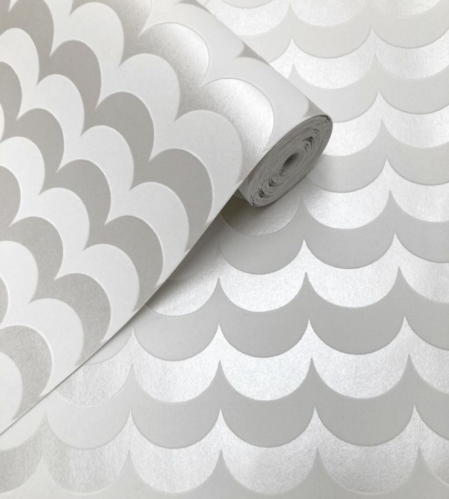 Scoop Lustre Room Wallpaper - Gray