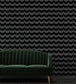 Scoop Flock Room Wallpaper - Black