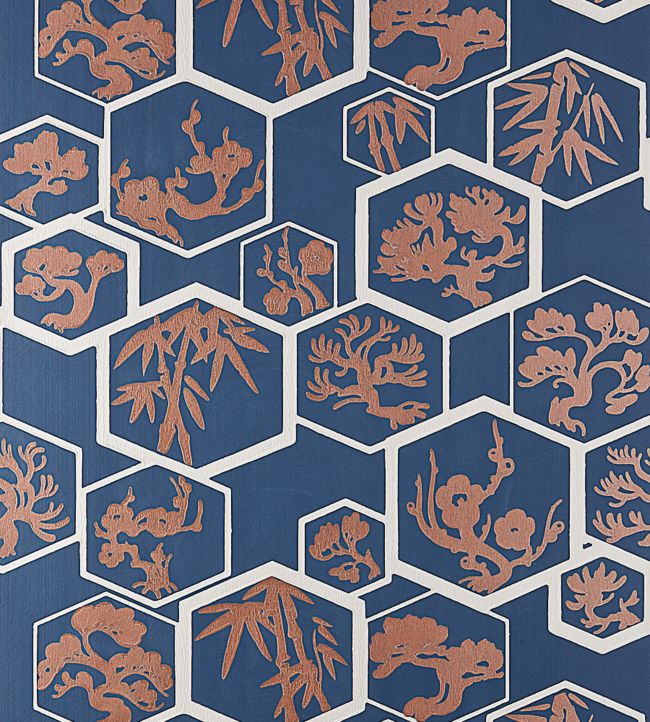 Shouchikubai Wallpaper - Stiffkey Blue - 4504 - Farrow & Ball