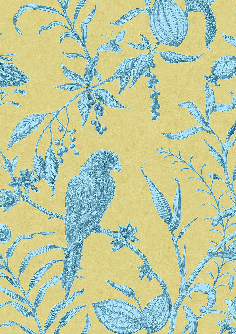 Squawk Wallpaper - Blue - Lewis & Wood