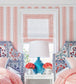 New Haven Stripe Room Wallpaper - Pink