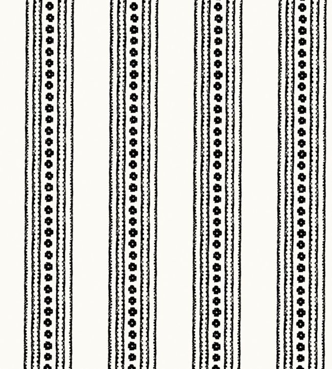 New Haven Stripe Wallpaper - Black 