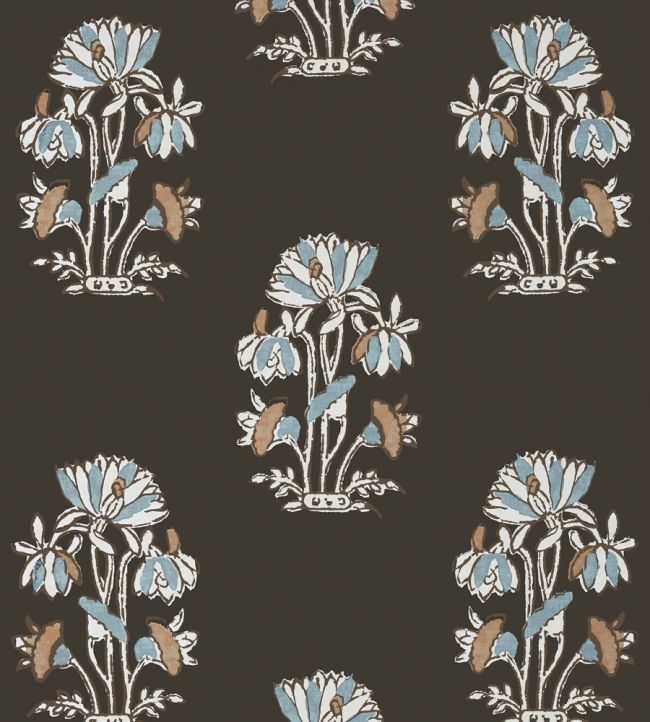 Lily Flower Wallpaper - Black