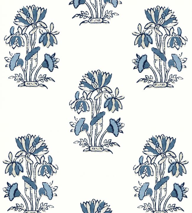 Lily Flower Wallpaper - Blue