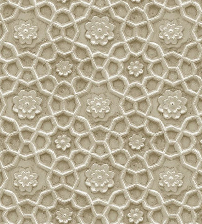 Floral Mosaic Wallpaper - Sand