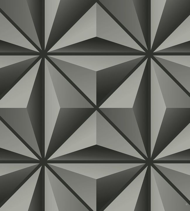 Geometric Blossom Wallpaper - Gray
