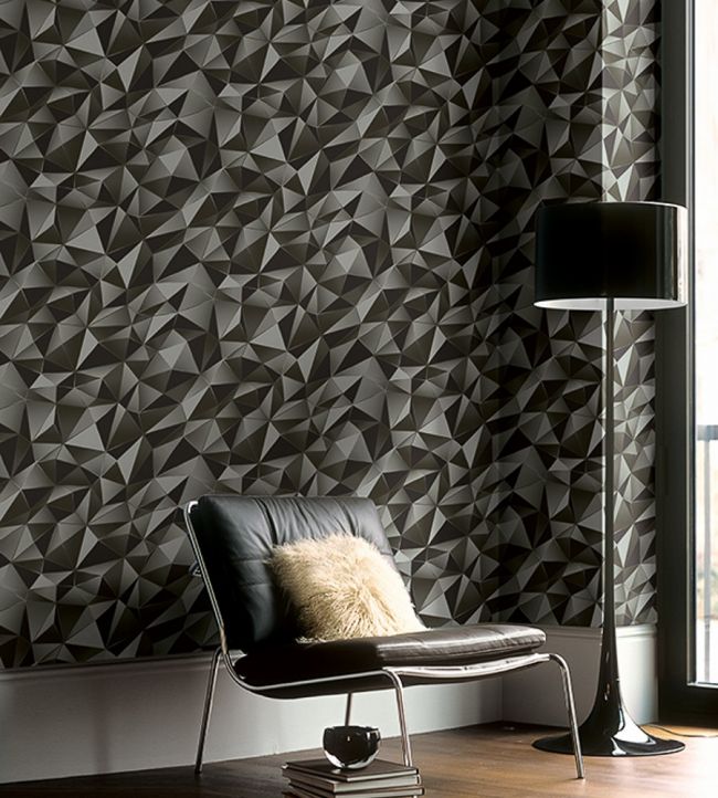 Geometric Drama Room Wallpaper - Gray