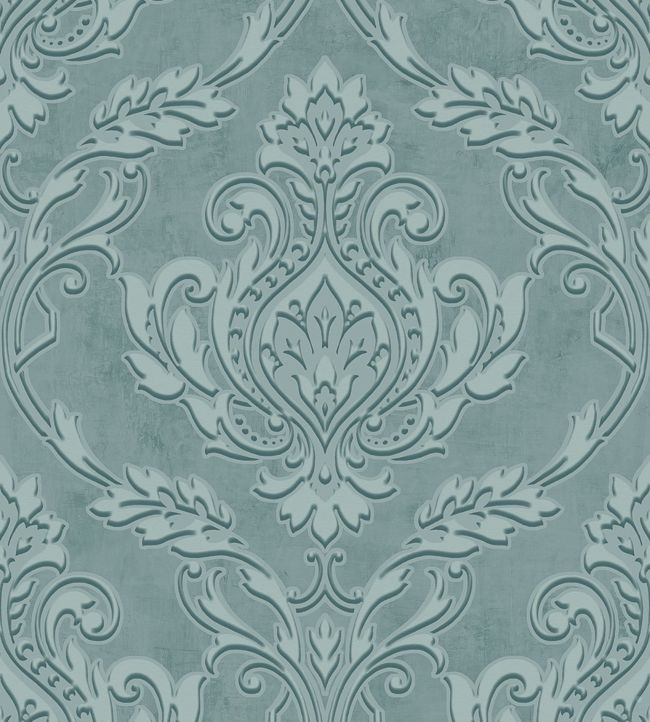 Botany Damask Wallpaper - Blue