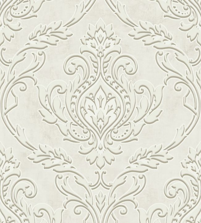Botany Damask Wallpaper - Cream