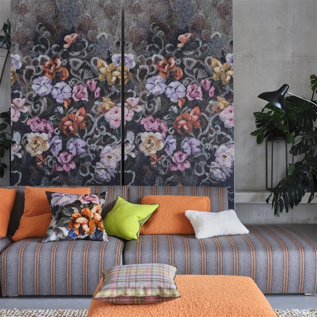Tapestry Flower Wallpaper - Damson - PDG1153/02 - Designers Guild