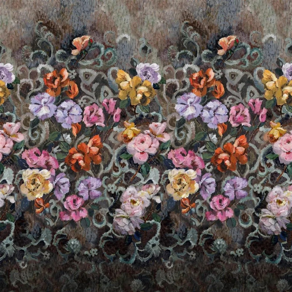 Tapestry Flower Wallpaper - Damson - PDG1153/02 - Designers Guild