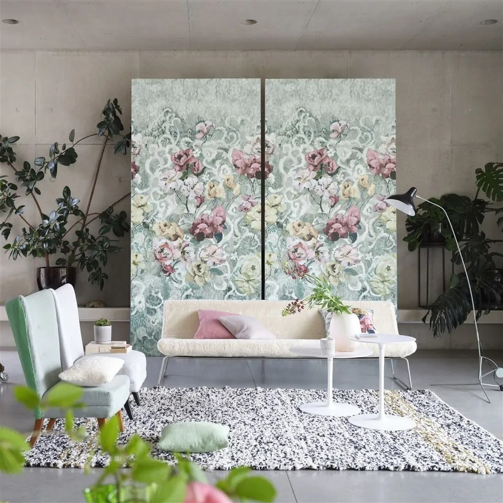 Tapestry Flower Wallpaper - Eau de Nil - PDG1153/03 - Designers Guild