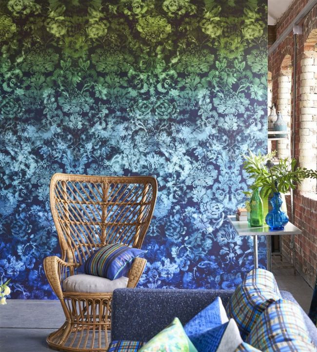 Tarbana Damask Wallpaper - Midnight - PDG1139/03 - Designers Guild