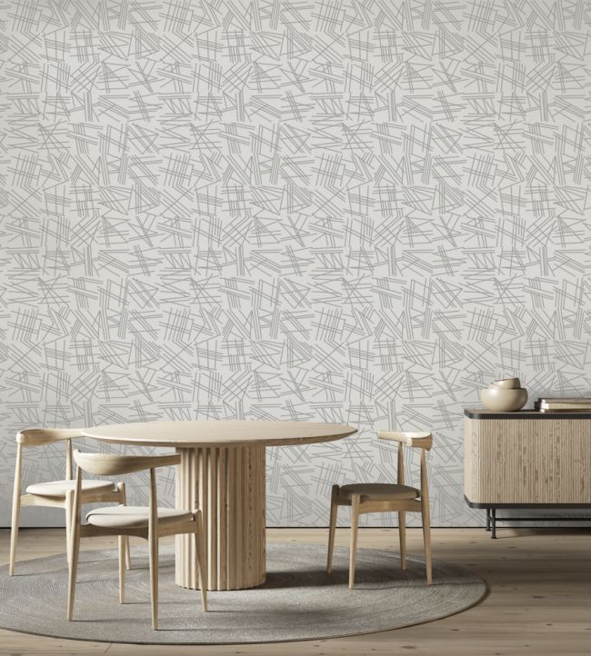 Tilt Grey Flock Room Wallpaper - Gray