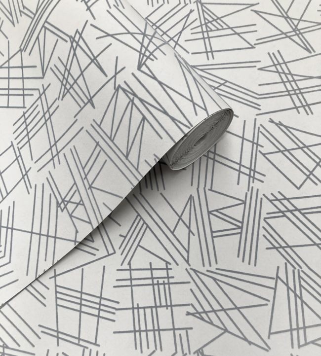 Tilt Grey Flock Room Wallpaper 3 - Gray