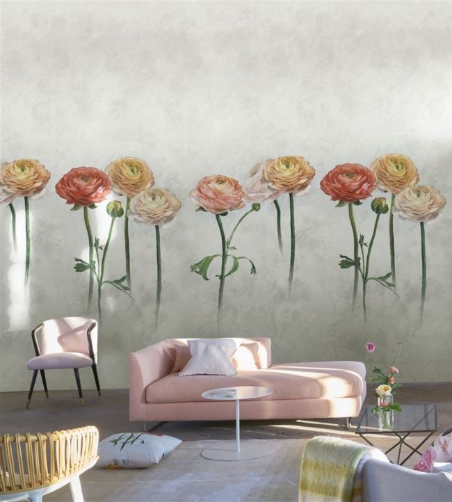 Tourangelle Scene 1 Wallpaper - Peony - PDG1099/01 - Designers Guild