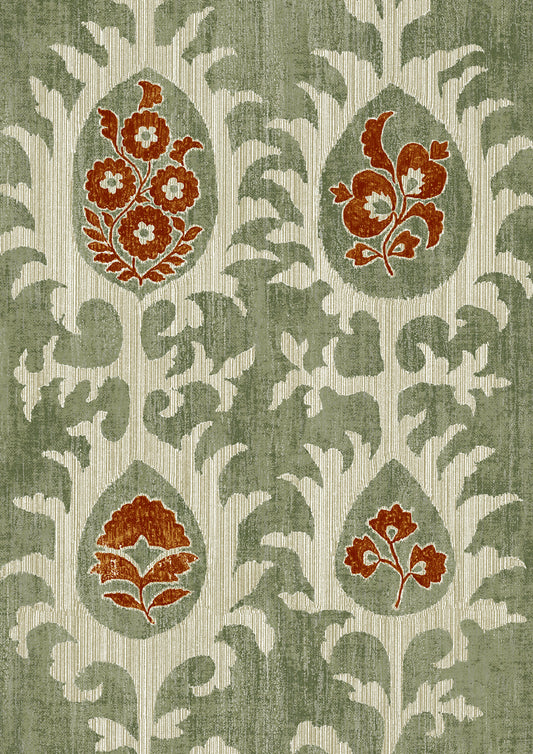 Tribal Wallpaper - Green - Lewis & Wood