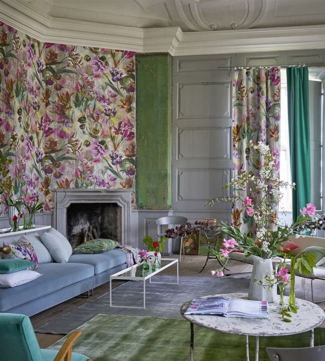 Tulipa Stellata Wallpaper - Fuchsia - PDG1037/01 - Designers Guild