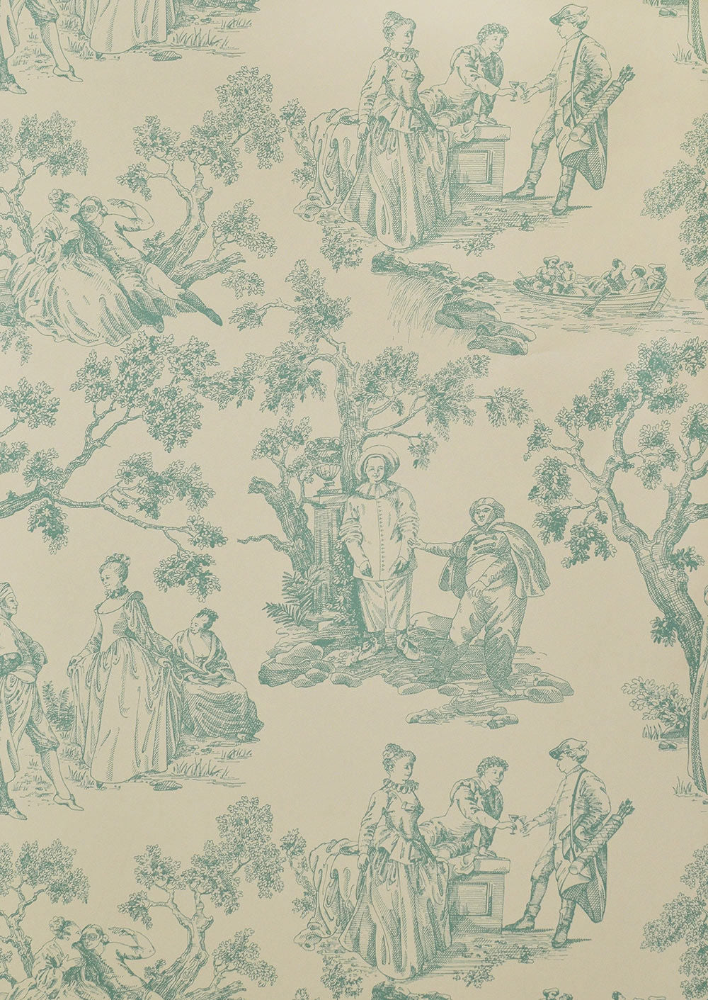 Vauxhall Gardens Fabric - Teal - Lewis & Wood