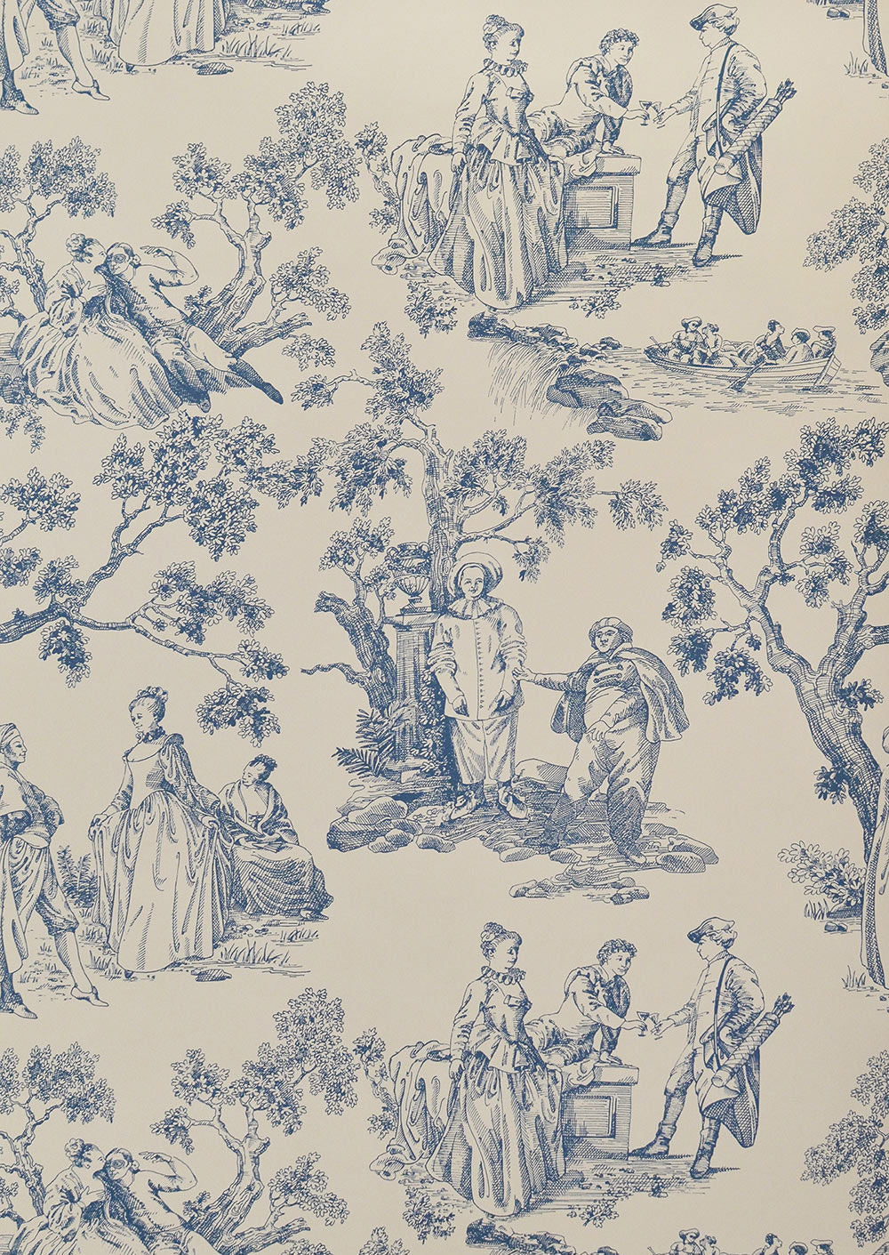 Vauxhall Gardens Fabric - Blue - Lewis & Wood