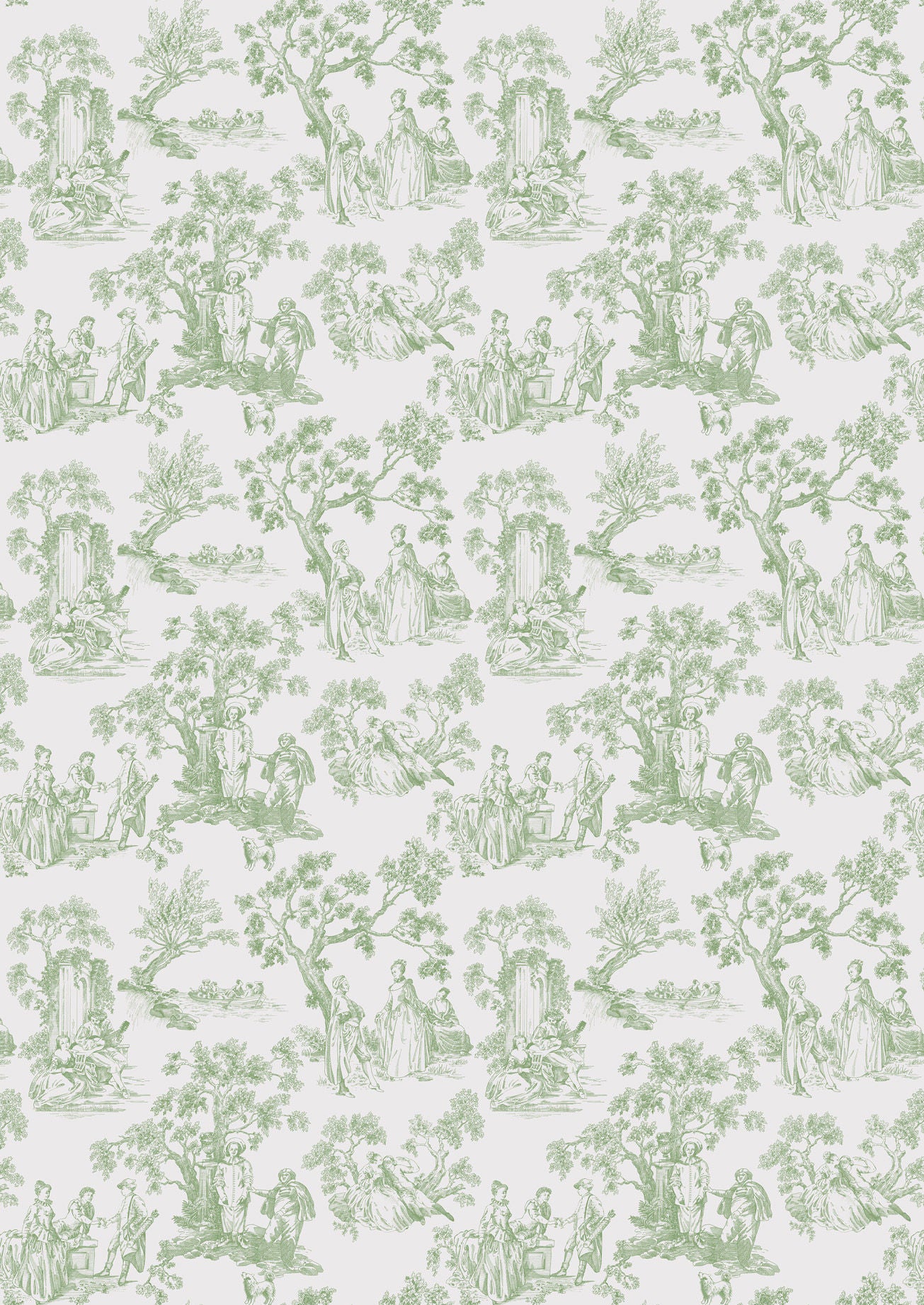 Vauxhall Gardens Fabric - Green - Lewis & Wood