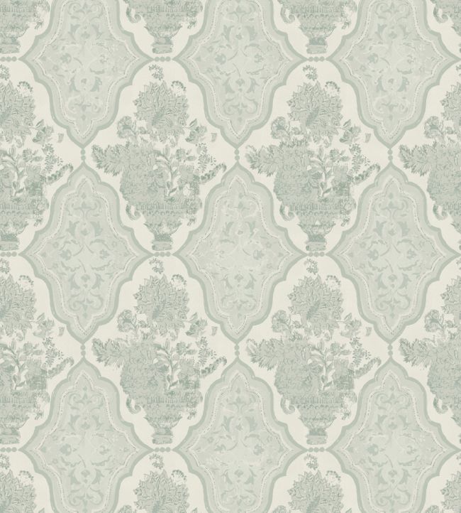 Cameo Vase Wallpaper - Green