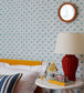 Floral Ogee Room Wallpaper 3 - Blue