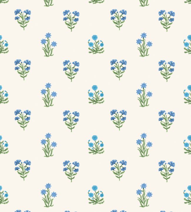 Jaipur Flower Wallpaper - Blue