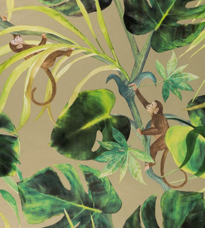 Monkey Business Wallpaper - Green