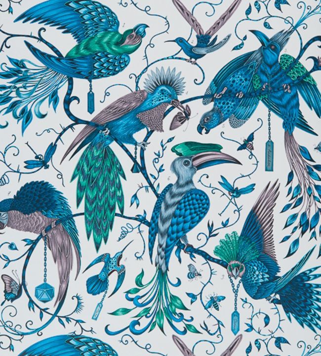 Emma J Shipley Audubon Wallpaper - Teal