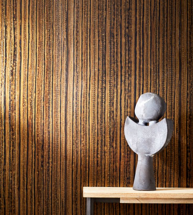 Glazed Stripe Room Wallpaper - Sand