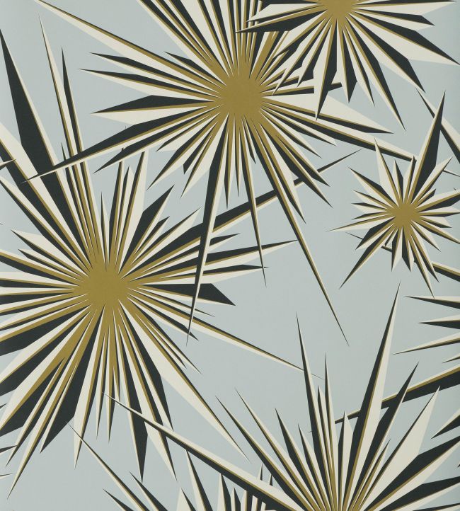 Golden Sunburst Wallpaper - Teal