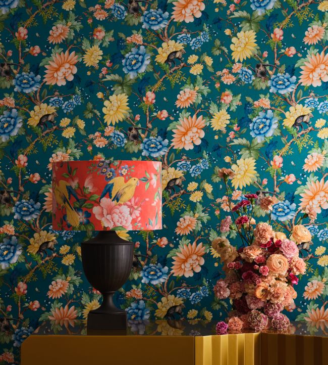 Sapphire Garden Room Wallpaper 2 - Blue