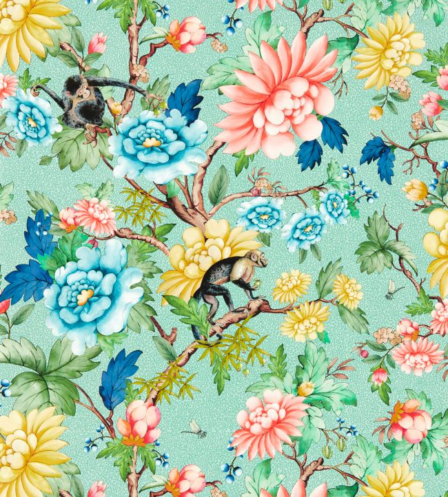 Sapphire Garden Wallpaper - Teal 