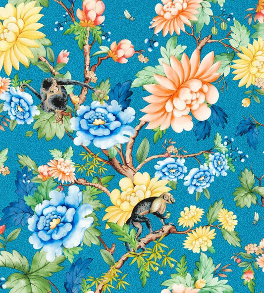 Sapphire Garden Wallpaper - Blue